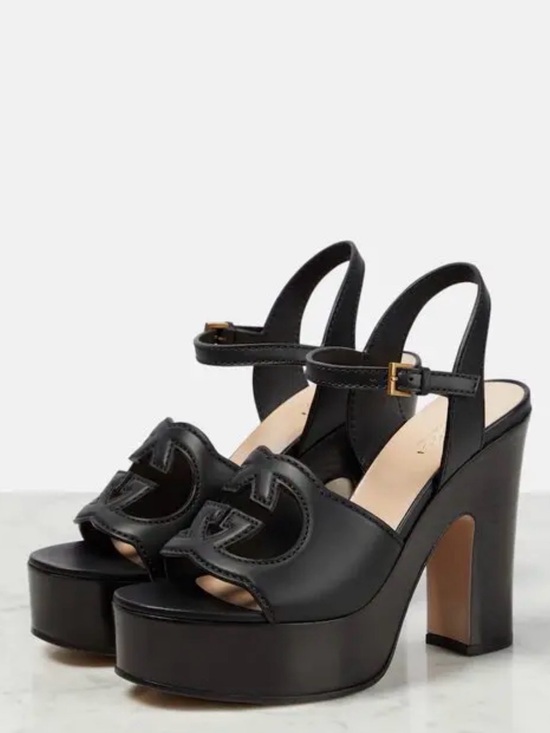 Gucci Shoes - Gucci Black Women's Platform Sandals with Ankle Strap
